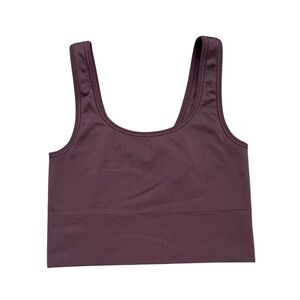 Athleta Dusty Purple Cropped Ribbed  Athletic Top Size Small
